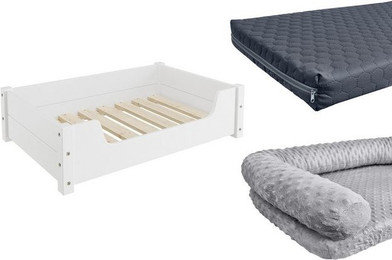 Produktbild von ERST-HOLZ Tierbett Kuscheliges Haustierbett 80 x 50 Kiefer Weiß