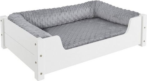 Produktbild von ERST-HOLZ Tierbett Kuscheliges Haustierbett 80x50 cm Kiefer weiß