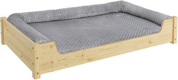 Produktbild von ERST-HOLZ Tierbett Kuscheliges Haustierbett extra groß 120x70 cm Kiefer grau