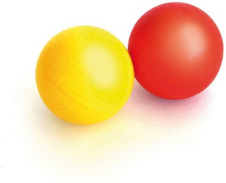 Produktbild von Erzi Outdoor-Spielzeug Kugelset 2 Holzkugeln Gelb und Rot