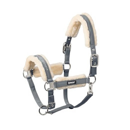 Produktbild von Eskadron Halfter Faux Fur Double Pin ashblue Warmblut