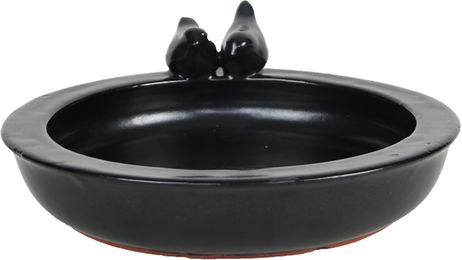 Esschert Design Keramik Vogeltränke mit Vogelfiguren – Bild 1 von 2