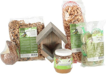 Produktbild von Esschert Design Vogelhaus mit Vogelfutter Komplettset - 1 kg