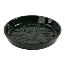 Produktbild von esschert design Vogeltränke Keramik mit Relief Vogelmotiven grün
