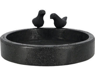 Produktbild von Esschert Design Vogeltränke rund schwarz Terrazzo