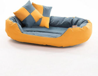 Produktbild von ESTEXO Hundebett Hundekissen Hundekorb 110x80x23 cm Haustierbett Hundesofa Gelb/Grau