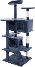 Produktbild von ESTEXO Kratzbaum Katzenbaum Katzenkratzbaum 130 cm XL Kletterbaum Spielbaum Dunkelgr