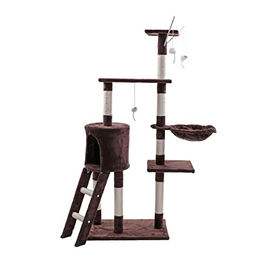 ESTEXO Kratzbaum Katzenbaum Katzenkratzbaum 138 cm XXL Kletterbaum Spielbaum Braun – Bild 1 von 9