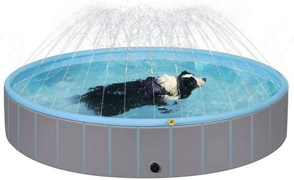 Produktbild von EUGAD Hundepool faltbar mit Sprinkler - 80 cm