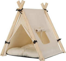 Produktbild von EUGAD Tipi Hundezelt und Katzenzelt 45x55x45 cm Weiß
