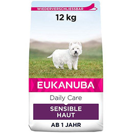 Produktbild von Eukanuba Daily Care Adult Sensitive Skin Trockenfutter für Hunde - 12 kg
