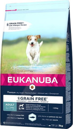 Produktbild von Eukanuba Grain Free Adult Small / Medium Breed mit Seefisch - 3 kg