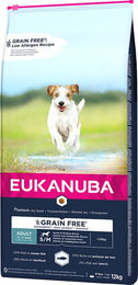 Produktbild von Eukanuba Grain Free Adult Small / Medium Breed mit Seefisch - 2 x 12 kg