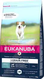 Produktbild von Eukanuba Grain Free Adult Small / Medium Breed mit Seefisch - 2 x 3 kg