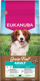 Produktbild von Eukanuba Grain Free Adult Small & Medium mit Lamm - Sparpaket: 2 x 12 kg