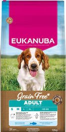Produktbild von Eukanuba Grain Free Adult Small & Medium mit Seefisch - 12 kg