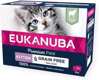 Produktbild von EUKANUBA Grain Free Kitten Kätzchenpastete Lamm - 12 x 85 g