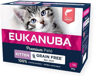 Produktbild von EUKANUBA Grain Free Kitten Kätzchenpastete mit Lachs - 12 x 85 g