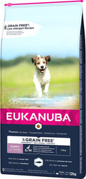 Produktbild von Eukanuba Grain Free Puppy Small / Medium Breed mit Lachs - 12 kg