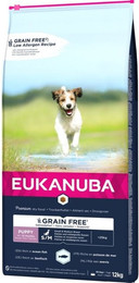 Produktbild von Eukanuba Grain Free Welpenfutter Small & Medium Breed mit Fisch - 2 x 12 kg