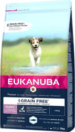 Produktbild von Eukanuba Grain Free Welpenfutter Small & Medium Breed mit Lachs - 3 kg