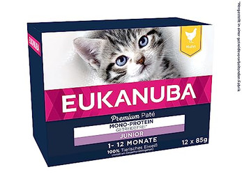 Produktbild von Eukanuba Junior Katzenfutter nass getreidefrei - 12 x 85 g