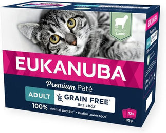 Produktbild von EUKANUBA Katzenfutter nass getreidefrei mit Lamm für ausgewachsene Katzen - 12 x 85 g