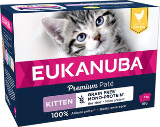 Produktbild von Eukanuba Kitten Getreidefrei Huhn - 24 x 85 g