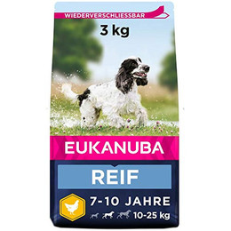 Produktbild von EUKANUBA Senior Medium Breeds Chicken Trockenfutter für ältere Hunde mittelgroßer Rassen - 3 kg