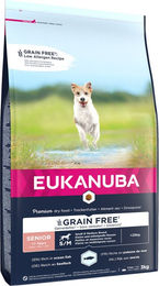Produktbild von Eukanuba Senior Small & Medium Breed Grain Free Seefisch - 2 x 3 kg