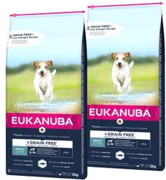 Produktbild von EUKANUBA Trockenfutter Hund Small & Medium Breed Adult getreidefrei mit Fisch - 2 x 12 kg