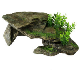 Produktbild von Europet Bernina Aquariendeko Stein mit Pflanzen grau