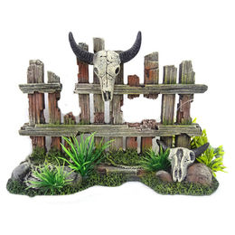 Europet-Bernina Aquariendeko Zaun mit Kuhschädel – Bild 1 von 2