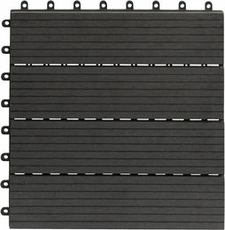 Produktbild von EVERFLOOR WPC Bambusholz-Kunststoff Terrassenfliesen 10er-Set