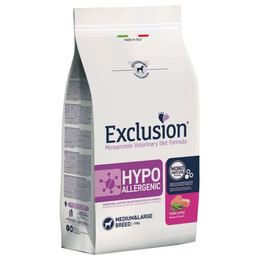 Produktbild von Exclusion Hypoallergenic Medium/Large Breed Schwein & Erbse - 2 x 12 kg