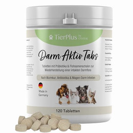 Produktbild von EXVital TierPlus Darm Aktiv Tabletten für Hunde & Katzen - 120 Stk.