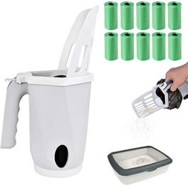 Produktbild von EYUSALL Katzenstreu-Schaufel 2 in 1 mit Behälter und 10 Abfallsäcken