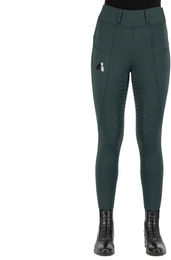 Produktbild von Easy Rider Reithose für Damen Winter Reitleggings Full Grip Grün Größe 38