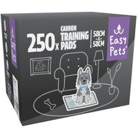 Produktbild von EasyPets Carbon Hundewelpen-Trainingspads 58 x 58 cm 250 Stück Anthrazit