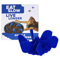Produktbild von Eat Slow Live Longer Anti-Schlingeinsatz Slow Feeder aus Silikon Blau Größe S