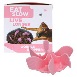 Produktbild von Eat Slow Live Longer Anti-Schlingeinsatz Slow Feeder aus Silikon Rosa Größe L