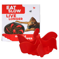 Produktbild von Eat Slow Live Longer Anti-Schlingeinsatz Slow Feeder aus Silikon Rot Größe L