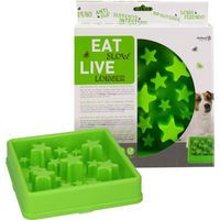 Produktbild von Eat Slow Live Longer Anti-Schlingnapf für mittelgroße Hunde aus Kunststoff Grün Größe L
