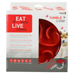 Produktbild von Eat Slow Live Longer Anti-Schlingnapf Slow Feeder aus Kunststoff in Rot mit 20,5 cm Durchmesser