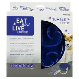 Eat Slow Live Longer Anti-Schlingnapf Tumble Feeder aus Kunststoff in Blau – Bild 1 von 3