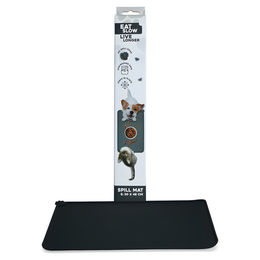 Eat Slow Live Longer Anti-Spill-Matte für Tiernäpfe Grau 30 x 48 cm – Bild 1 von 3