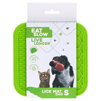 Produktbild von Eat Slow Live Longer Duo Leckmatte aus Silikon mit Noppen und Waben Grün Größe M