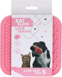 Eat Slow Live Longer Duo Leckmatte aus Silikon Rosa Größe S – Bild 1 von 4