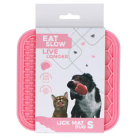 Produktbild von Eat Slow Live Longer Duo Leckmatte Set aus Silikon mit Noppen und Waben Rosa Größe M