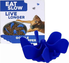 Eat Slow Live Longer Gobble Stopper Slow Feeder Anti-Schlingeinsatz aus Silikon für Hunde und Katzen Blau Größe M – Bild 1 von 8